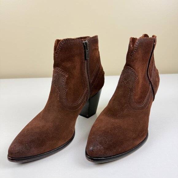 Frye Shoes - EUC Frye Renee Brown Suede Leather Ankle Boots